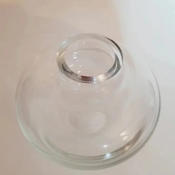 Vintage Blown Clear Art Glass Round Vase - Picture 3 of 9